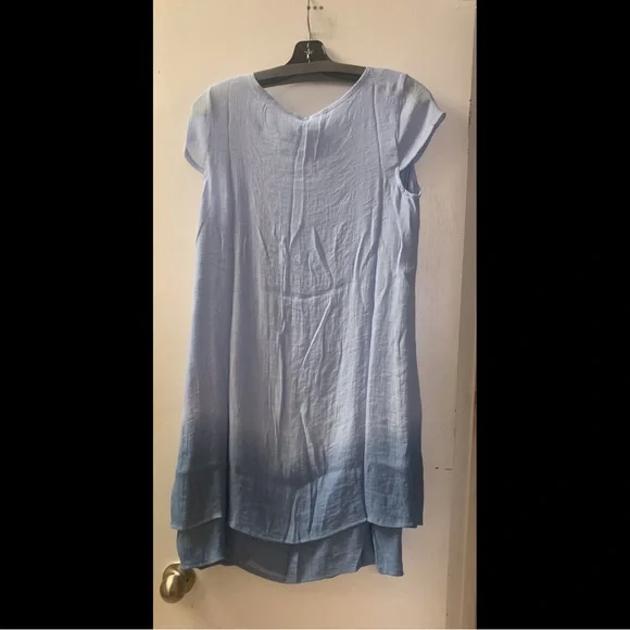 🌟 Dip Dyed Capsleeve Double Layered Dress - Picture 3 of 5